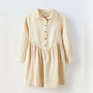 Zara Cream/Beige Kids Girls Shirt Dress(Size 11-12yrs)